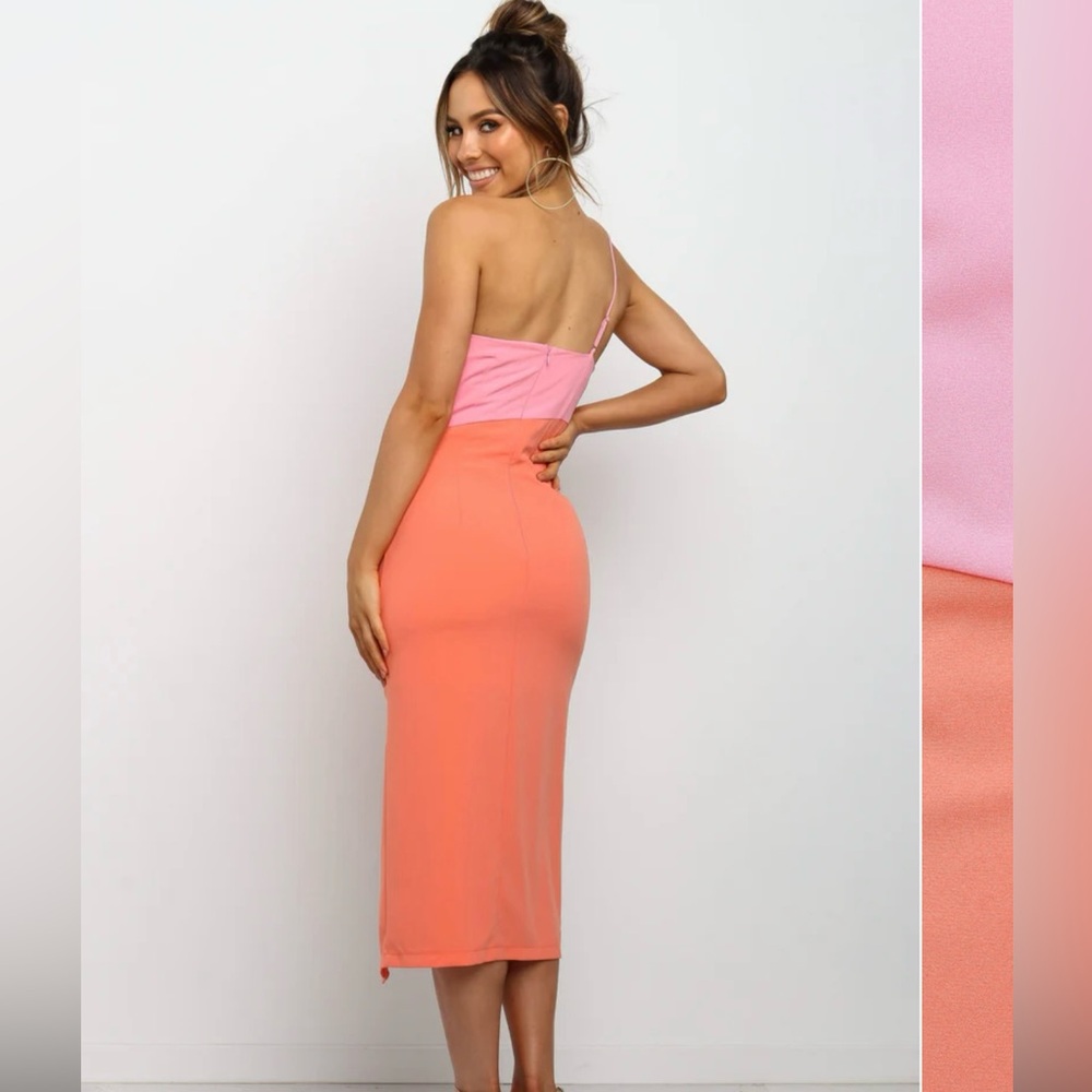 One-Shoulder Pink and Orange Dress Xiamara dress - Picture 5 of 12